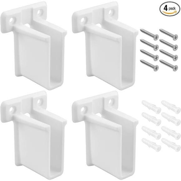 Wire Shelf End Brackets Closet Wall Mount Shelf Supports with Fasteners 4 Pack - Picture 8 of 8